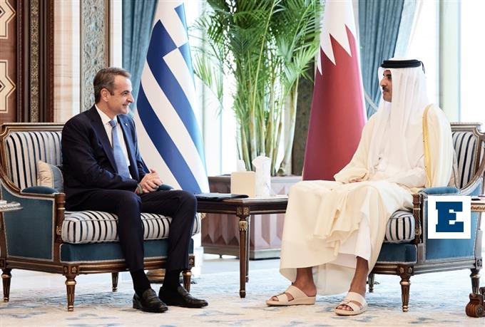 Οικονομία και περιφερειακές εξελίξεις στο επίκεντρο της συνάντησης του πρωθυπουργού με τον Εμίρη του Κατάρ
