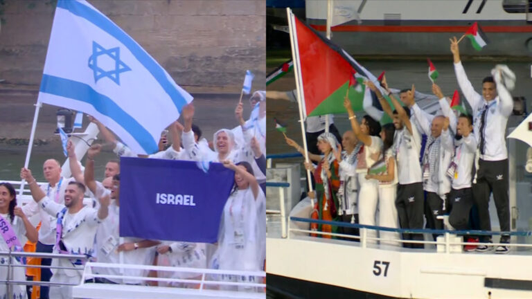 Ολυμπιακοί Αγώνες 2024: Η στιγμή που Ισραήλ και Παλαιστίνη παρελαύνουν στην Τελετή Έναρξης