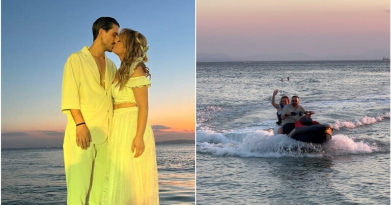 Βέρα Μακρομαρίδου: Η άφιξη της νύφης με jet ski, πρωτότυπη «τούρτα» και ο τρυφερός χορός με τον Αλέξανδρο Παπατριανταφύλλου