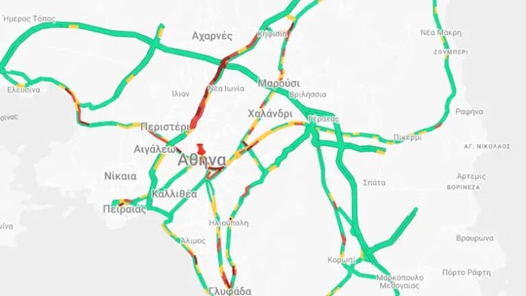 Αυξημένη κίνηση με αργή ροή οχημάτων στην Αθήνα